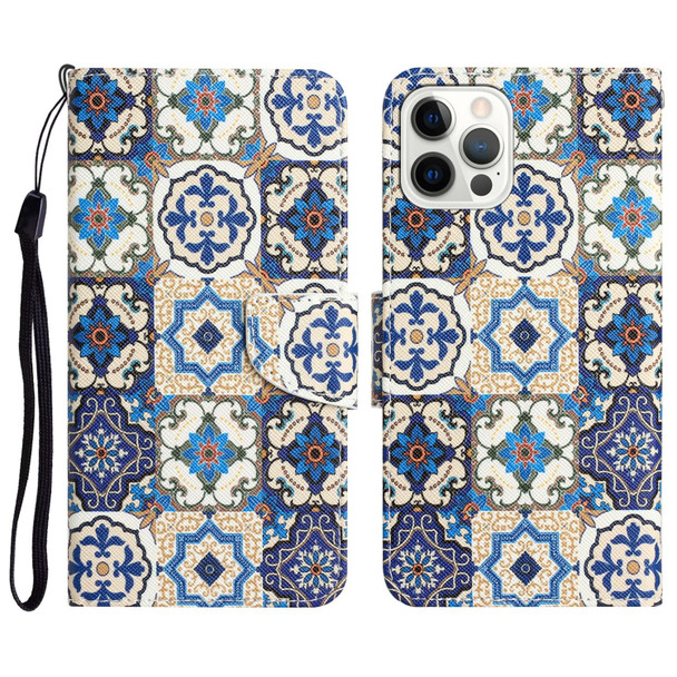 Colored Drawing Leatherette Phone Case - iPhone 13 Pro(Vintage Totem)