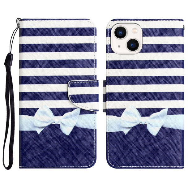 Colored Drawing Leatherette Phone Case - iPhone 13 mini(Bow Knot)