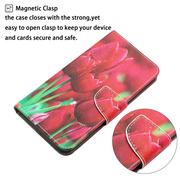 Colored Drawing Leatherette Phone Case - iPhone 14 Pro(Tulips)