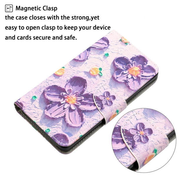 Colored Drawing Leatherette Phone Case - iPhone 11 Pro(Purple Flower)