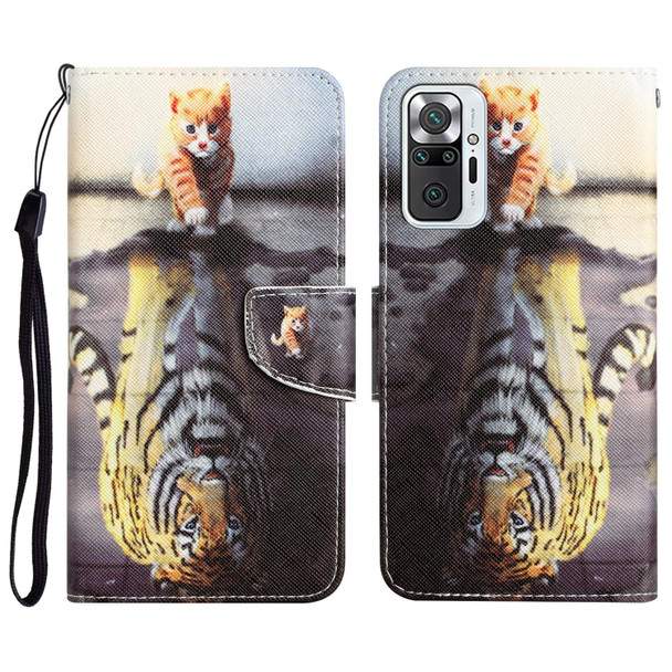 Xiaomi Redmi Note 10 Pro 4G Colored Drawing Leather Phone Case(Tiger)