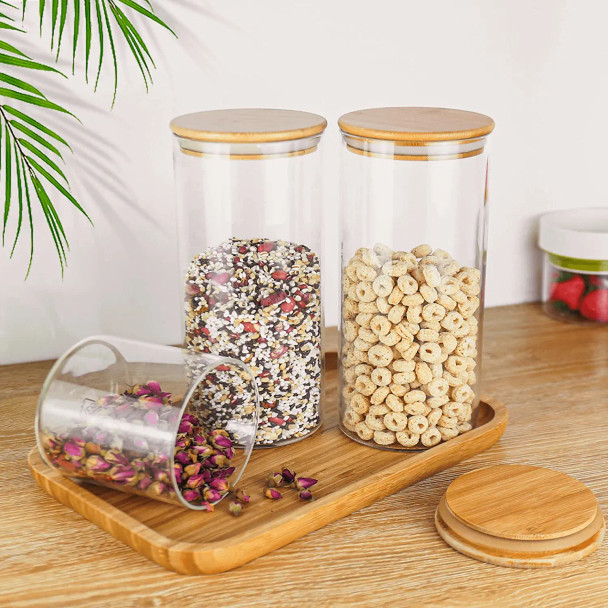 Glass Storage Jar With Bamboo Lid