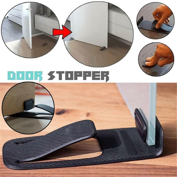 Multi-function Spring Innovative Door Stopper Block Simple Style Door Wedge Holder(Black)