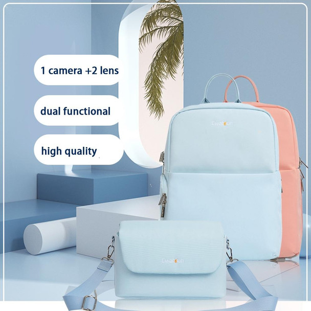 CADeN D75 Camera Backpacks Large Shockproof Cameras Lens Bags, Size:37 x 30 x 17cm(Pink)