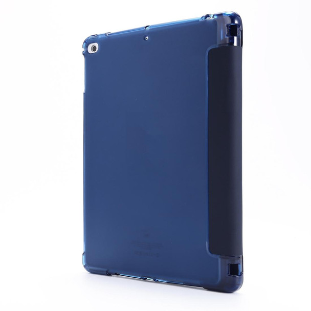 iPad 9.7 (2018) & (2017) Airbag Deformation Horizontal Flip Leather Case with Holder & Pen Holder(Dark Blue)
