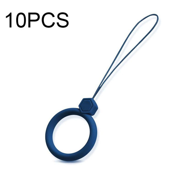 10 PCS Silicone Ring Mobile Phone Lanyard Water Bottle Anti-fall Pendant(Midnight Blue)