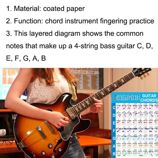 G625 Paper Chord Score Guitar Chord Fingering Exercise Chart(Large)