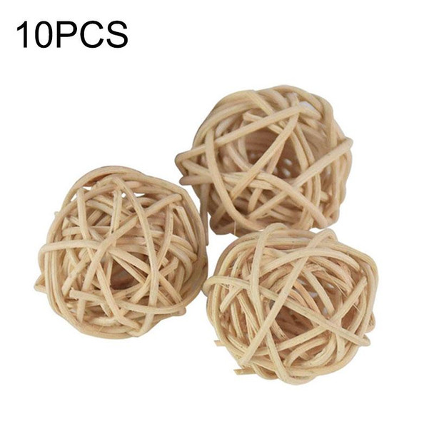 10 PCS Artificial Straw Ball - Birthday Party Wedding Christmas Home Decor(Wood Color)