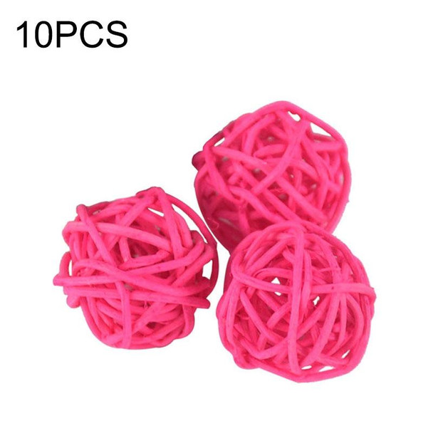10 PCS Artificial Straw Ball - Birthday Party Wedding Christmas Home Decor(Pink)