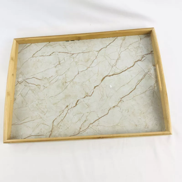 Marble Bamboo Serving Tray