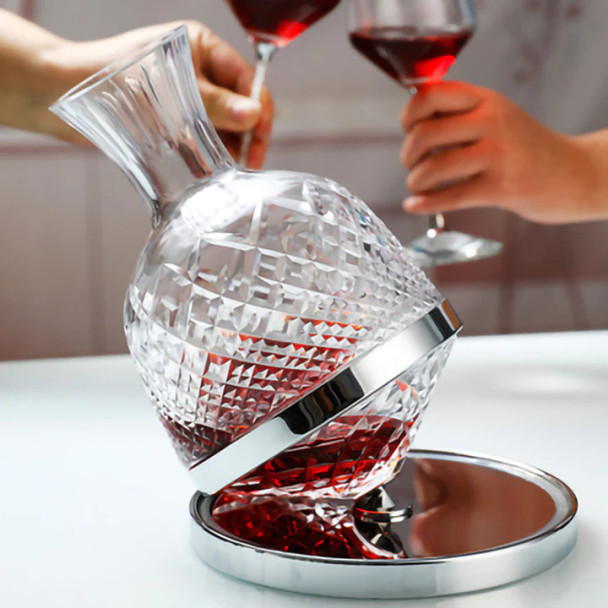 Rotating Crystal Wine Decanter