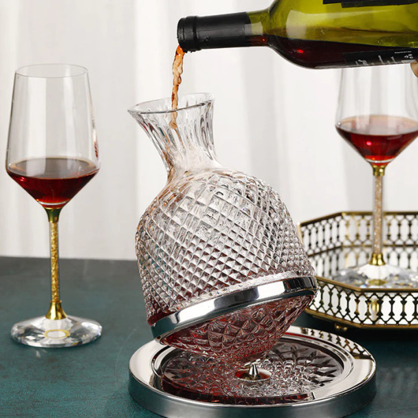 Rotating Crystal Wine Decanter