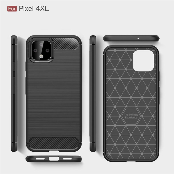 Brushed Texture Carbon Fiber TPU Case for Google Pixel 4XL(Navy Blue)