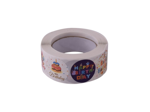 500pcs Sticker Roll - Happy Birthday