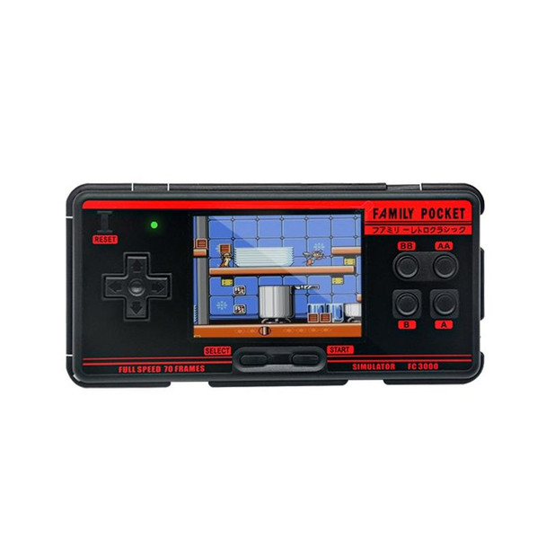 FC3000 V2 3 inch Screen Children Handheld Game Console 8 Emulators Support TF Card Games Download(Black)