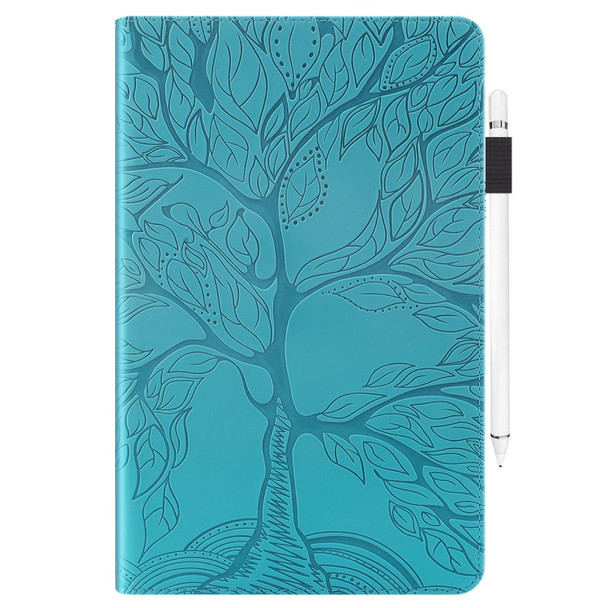 Huawei MatePad 10.4 inch Life Tree Series Horizontal Flip Leather Case with Holder & Card Slots & Pen Slot(Lake Blue)