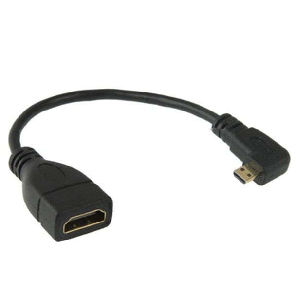 17cm 90 Degree Micro HDMI Right-toward Male to HDMI Female Cable Adapter(Black)