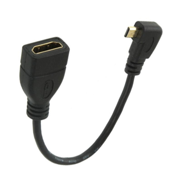 17cm 90 Degree Micro HDMI Right-toward Male to HDMI Female Cable Adapter(Black)