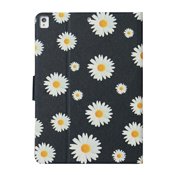 iPad 10.2 Flower Pattern Horizontal Flip Leather Case with Card Slots & Holder(Small Daisies)