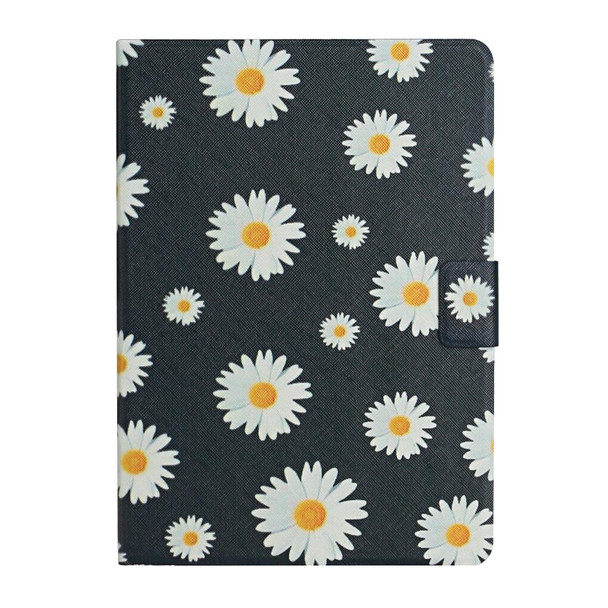 iPad 10.2 Flower Pattern Horizontal Flip Leather Case with Card Slots & Holder(Small Daisies)