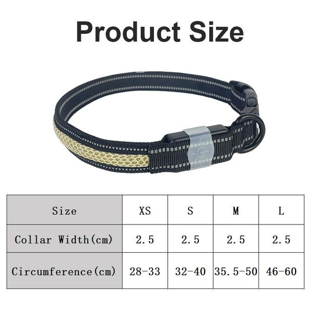 LED Rechargeable Wear-resistant and Waterproof Pet Lighting Collar, Size: L(Black)