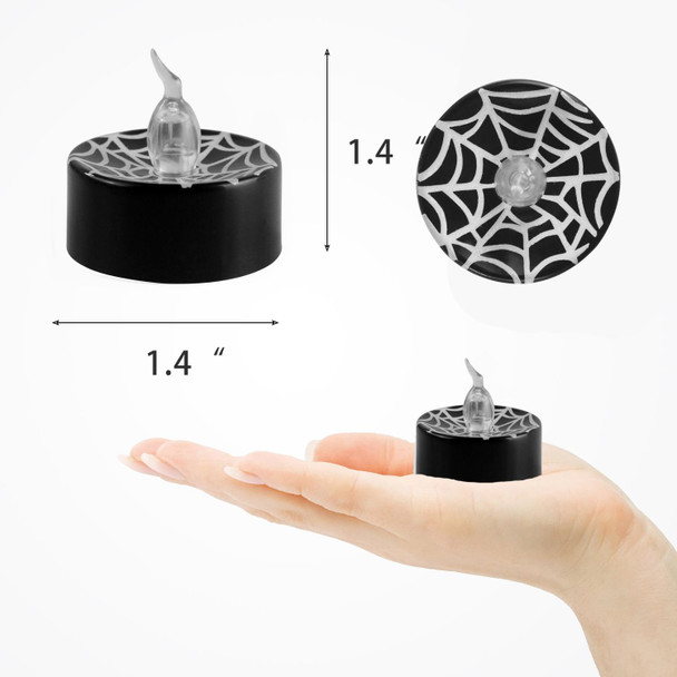 12 PCS Halloween Electronic LED Candle Light, Color: Yellow Light Flash(Spider Web)