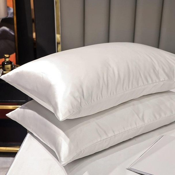 2 Pairs Ice Silk Pillowcase Home Textile Bedding, Size: 50x75cm(White)