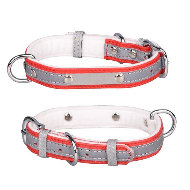 CL181K Pet Soft Reflecting Collar, Size: XS(Velvet Bottom Red)