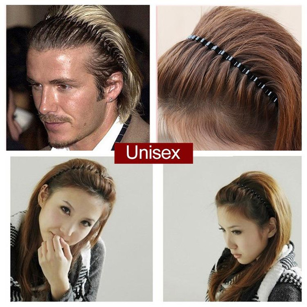 12 PCS Unisex Simple Wavy Hair Head Hoop Band Sport Headband Hair accessories(Black)