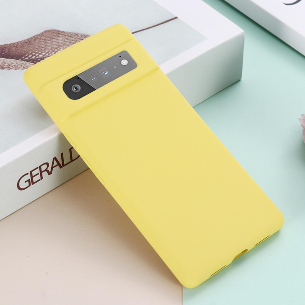 Pure Color Liquid Silicone Shockproof Full Coverage Case - Google Pixel 6 Pro(Yellow)