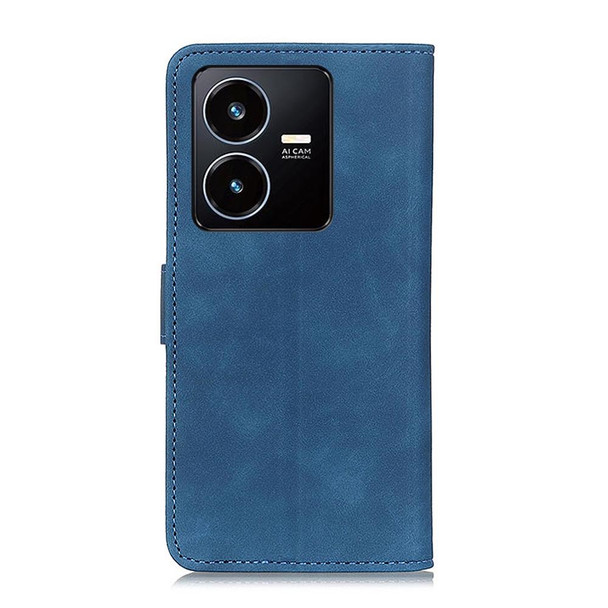 vivo Y35 4G / Y22s KHAZNEH Retro Texture PU + TPU Horizontal Flip Leather Case(Blue)