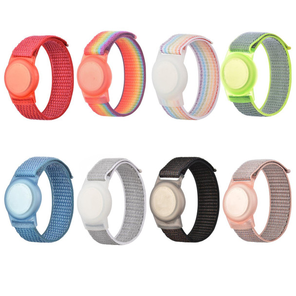 170mm - AirTag Tracker Child Adult Nylon Strap Wristband Protective Case  (Sea Shell Color)