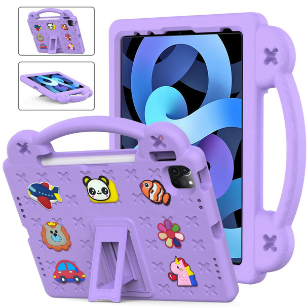 Handle Kickstand Children EVA Shockproof Tablet Case - iPad  Air 4 / 5 10.9 2020 / 2022(Light Purple)