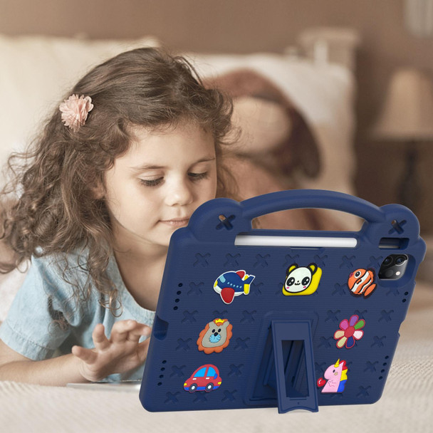 Handle Kickstand Children EVA Shockproof Tablet Case - iPad  Air 4 / 5 10.9 2020 / 2022(Navy Blue)