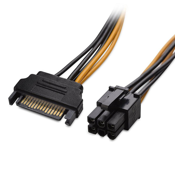 20cm SATA 15 Pin to 6 Pin PCI Express Graphics Video Card Sata Power Cable