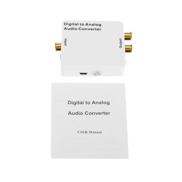 Digital to Analog Audio Converter / Mini Audio Decoder, Size: 72 x 55 x 20mm(White)