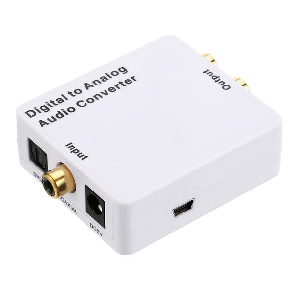 Digital to Analog Audio Converter / Mini Audio Decoder, Size: 72 x 55 x 20mm(White)