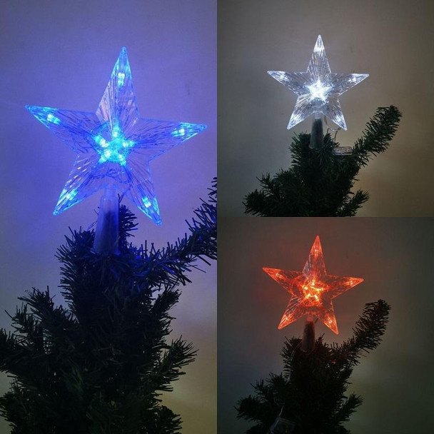 Christmas Tree Top Light LED Glowing Star Lights, Size: Large EU Plug(Red)