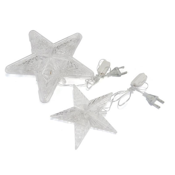 Christmas Tree Top Light LED Glowing Star Lights, Size: Small EU Plug(White)