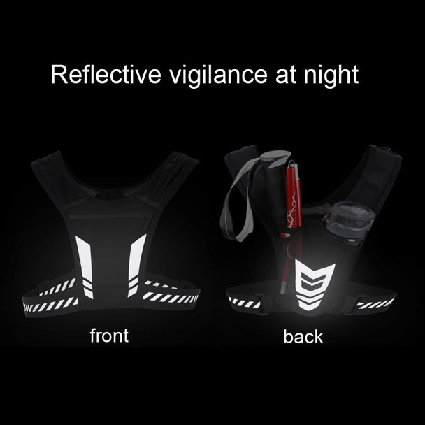 Sports Water Bottle Chest Bag Breathable Riding Night Running Reflective Backpack(Black)