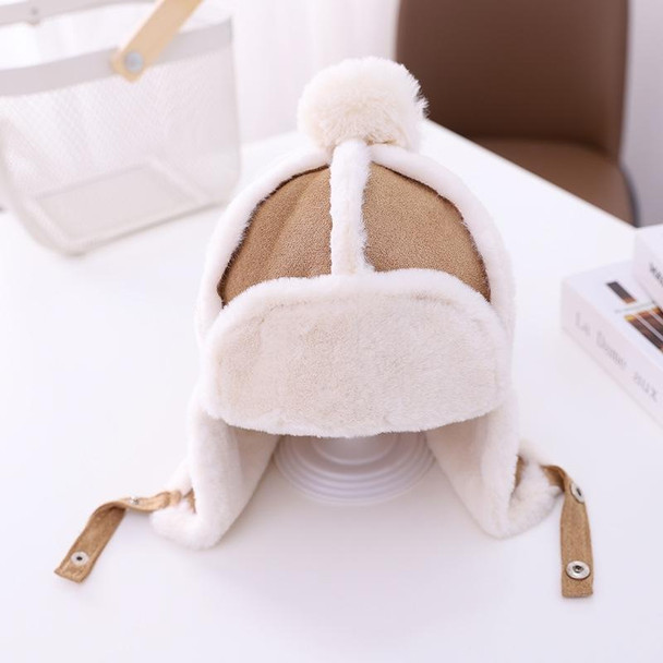 MZ9967 Children Hat Autumn and Winter Thickening Plus Velvet Warm and Windproof Flight Cap Ear Protection Cap, Size: One Size(Khaki)