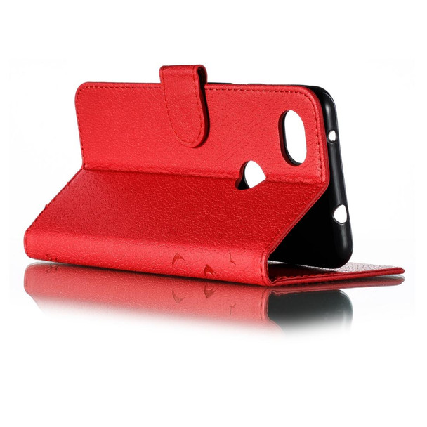 Feather Pattern Litchi Texture Horizontal Flip Leatherette Case with Wallet & Holder & Card Slots - Google Pixel 3a XL(Red)