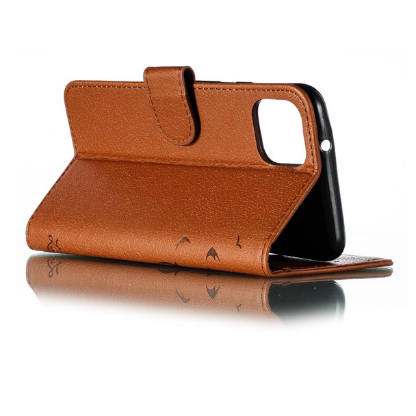 Feather Pattern Litchi Texture Horizontal Flip Leatherette Case with Wallet & Holder & Card Slots - Google Pixel 4XL(Brown)