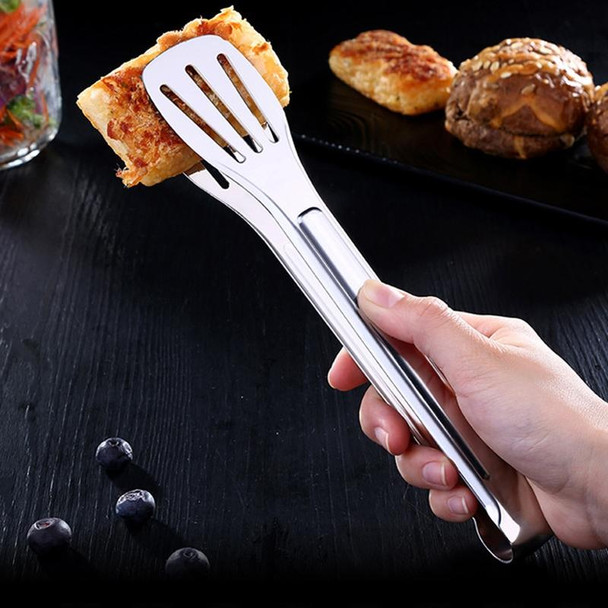 Stainless Steel Barbecue Steak Clip Tongs BBQ Roasting Shovels Leak Steak Shovel Spatula Food Clamp Bread Clips, Length: 28.5cm