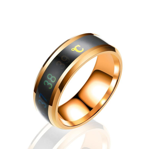 6 PCS Smart Temperature Ring Stainless Steel Personalized Temperature Display Couple Ring, Size: 6(Rose Gold)