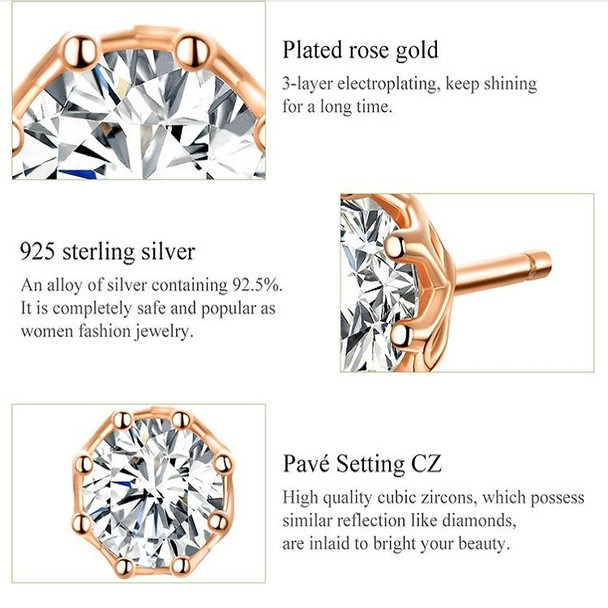 Sterling Silver Zircon Earrings S925 Sterling Silver Gold-plated Earrings