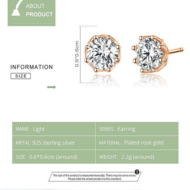 Sterling Silver Zircon Earrings S925 Sterling Silver Gold-plated Earrings