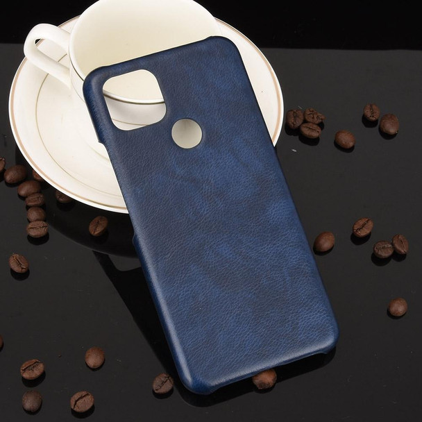 Google Pixel 5 Shockproof Litchi Texture PC + PU Case(Blue)