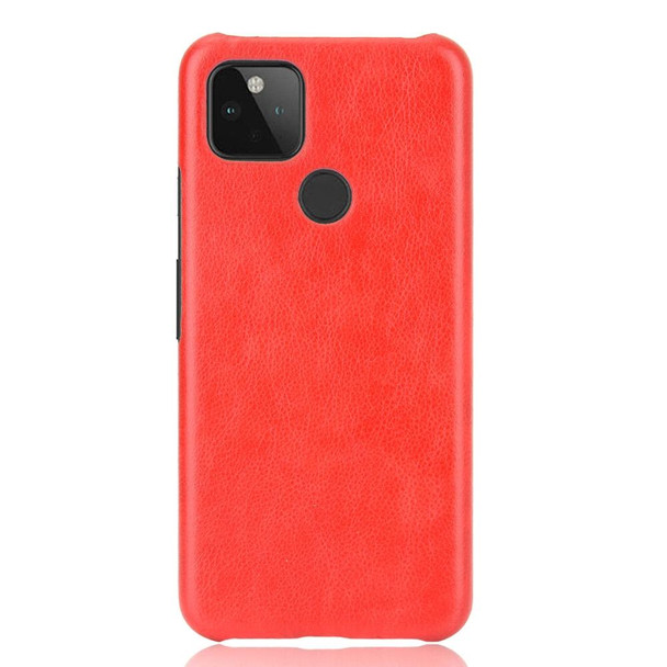 Google Pixel 5 Shockproof Litchi Texture PC + PU Case(Red)