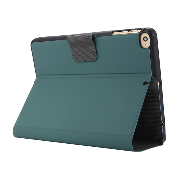 iPad mini 5 / 4 / 3 / 2 / 1 Electric Pressed Texture Horizontal Flip Leather Case with Holder & Pen Slot(Pine Green)